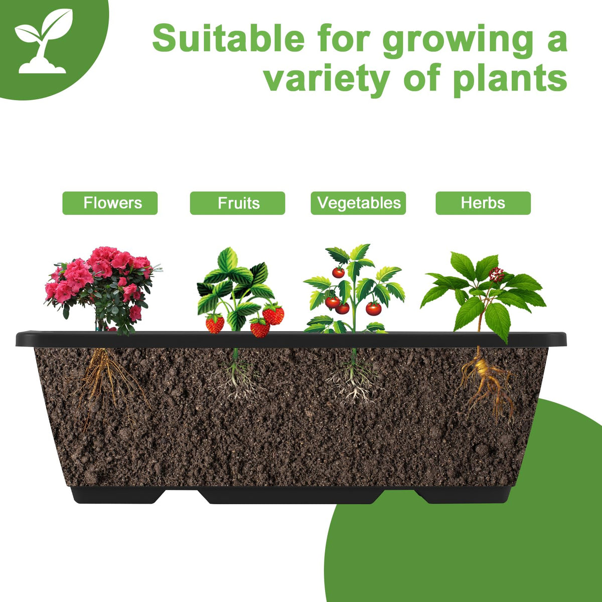 Fogein 5 Tier Vertical Raised Garden Bed Planter Box, Vertical Raised Bed with Drainage Holes for