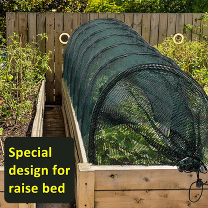 2 in 1 Portable Greenhouse Protection from Sun Heat,Garden Tunnel Shade Net Cover with