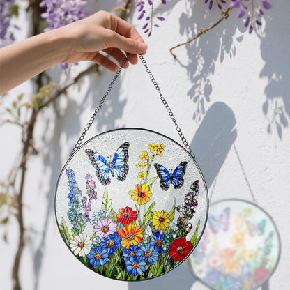Stained Glass Window Hanging, 8 Inch Stained Glass Suncatcher Ornament, Suncatchers for Windows
