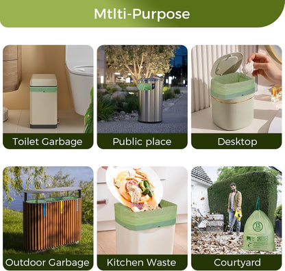 13 Gallon Compostable Trash Bags with Drawstring, Heavy Duty Extra Thick 1 Mil, 49.21 Liter, 30