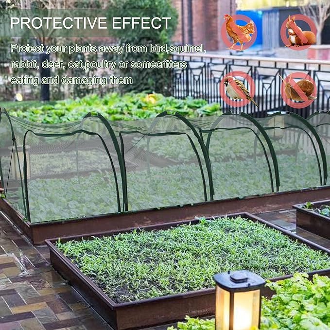 Flexible Net Grow Tunnel - Garden Greenhouse Mesh Cover Growhouse Cloche for Protecting Fruit