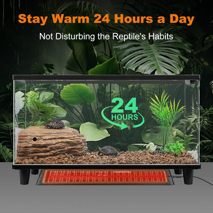 LUCKY HERP Reptile Heat Pad 8x18 Inch 24W Under Tank Terrarium Heating Mat, Reptile Heat Mat