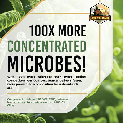 Compost Starter - 100x Concentrated All Natural Compost Accelerator for Countertop Kitchen Bin