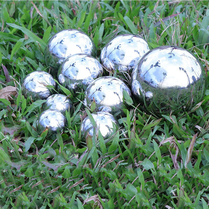 Gazing Balls for Garden, Home Outdoor Hollow Sphere Stainless Steel Gazing Globe Mirror Ball (6