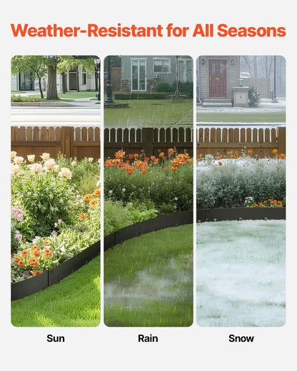 VEVOR Steel Landscape Edging, 5 Packs 39 x 4 in Rust-Resistant Metal Landscape Edging, Bendable