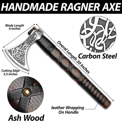 SHINY CRAFTS-Norse Viking Axe Wedding Gifts Camping Axe Berserker Axes-Handmade Viking Pizza Axe