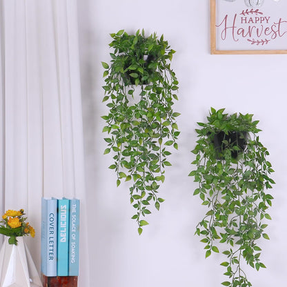 Artificial Hanging Plants,1 Pack Fake Wall Plants,Faux Mandala Vines Potted Plants,Plastic Greenery