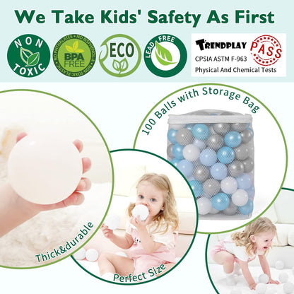 TRENDPLAY Plastic Balls for Ball Pits 2.2 Inch, Pack of 50 100 200 500 Hollow Balls, Perfect for