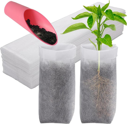 Plant Nursery Grow Bags, Non-Woven Fabric Seedling Starter Pots for Vegetable, Flower, Fruit
