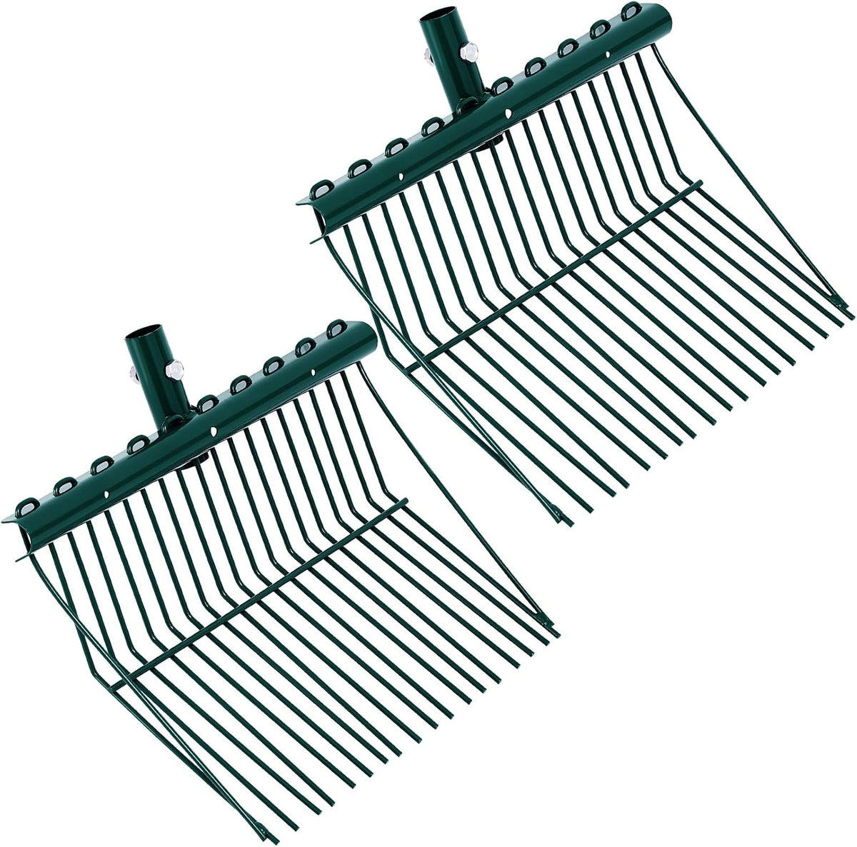 Tandefio 2 Pack Pitchfork Replacement Head Metal Horse Manure Rake Gardening Pitch Fork with Angled