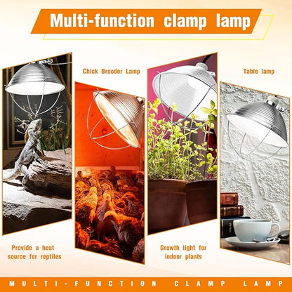 Macarrie 12 Pack 10.5 Inch Clamp Lamp Light with Aluminum Reflector, 6ft SPT-2 18awg Cord and
