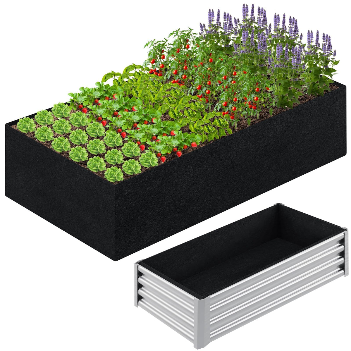 6x3x2FT Raised Garden Bed Liner for Gardening Outdoor, 2mm Thick, Rectangle