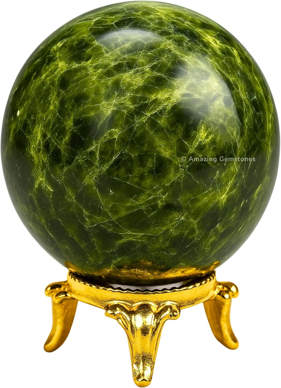 Amazing Gemstone Green Tourmaline in Matrix Crystal Ball with Stand - 2 Inches Crystal Sphere