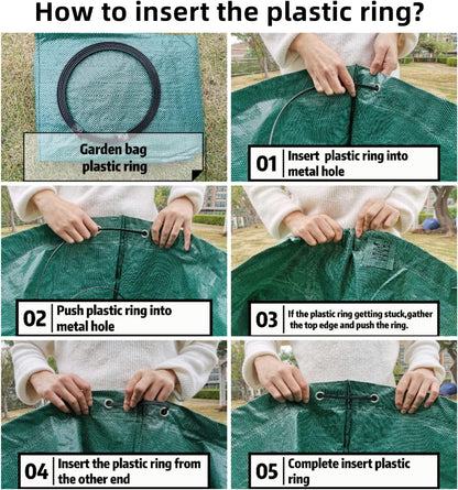 3 Pack 137 Gallons Reusable Yard Waste Bags with Double Bottom Extra Large Leaf Lawn Bags Reusable