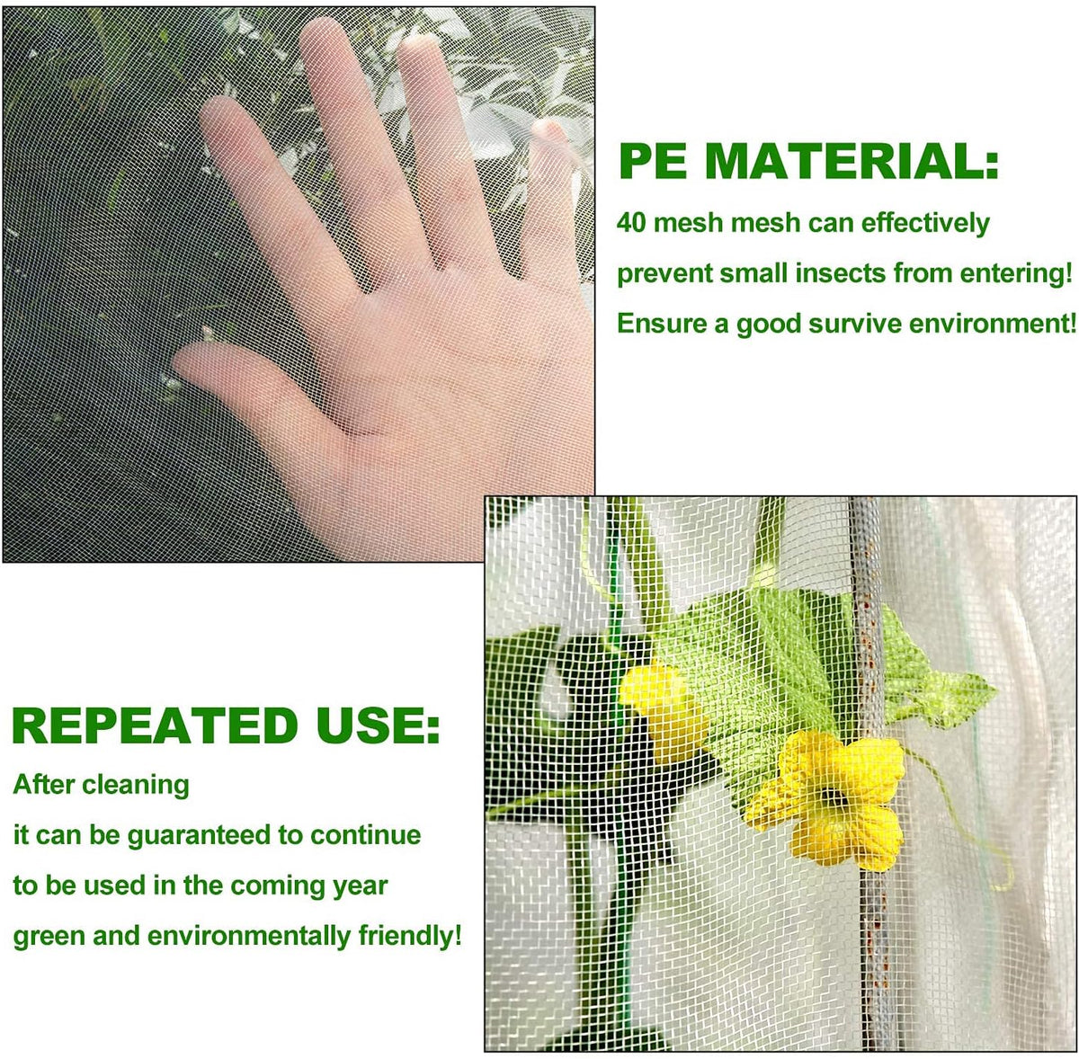Insect Bird Barrier Mesh, Garden Netting Barrier, Bird Netting, Netting for Plant with Drawstring