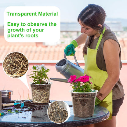 60 Pack 3.5/4/5/6/7 Inch Clear Nursery Pots with Drainage Hole,Variety Sizes Seed Starting Pots