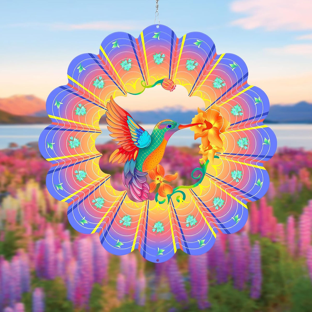 Hummingbird Wind Spinner-3D Metal Hanging Wind Spinners, Perfect Ornament Gifts for Women/Men, 12