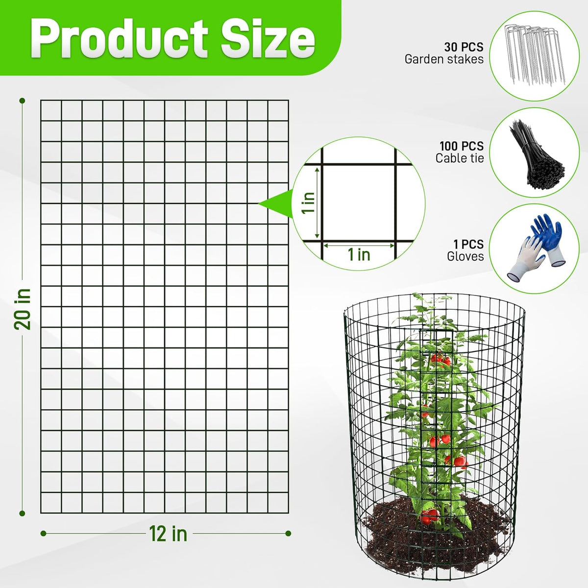 8 Pack Plant Protectors from Animals, 20"x 12" Wire Plant Protector, Wire Cages for Plants with