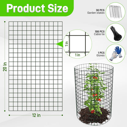 8 Pack Plant Protectors from Animals, 20"x 12" Wire Plant Protector, Wire Cages for Plants with