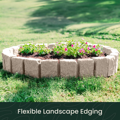Beuta Landscape Edging | Garden Edging Border | Faux Stone Block XL for Lawn Edging, Flower Beds &
