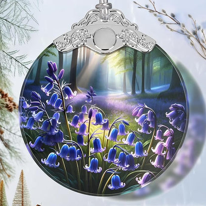 Bluebell Stained Glass Orament - Christmas Ornament - Christmas Decorations for Tree - Holiday