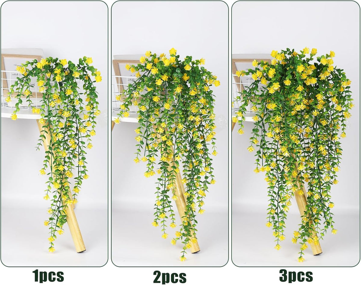 RECUTMS Outdoor Fake Hanging Plants,Hanging Plant Vine,Faux Eucalyptus Leafs Greenery Vine Plant