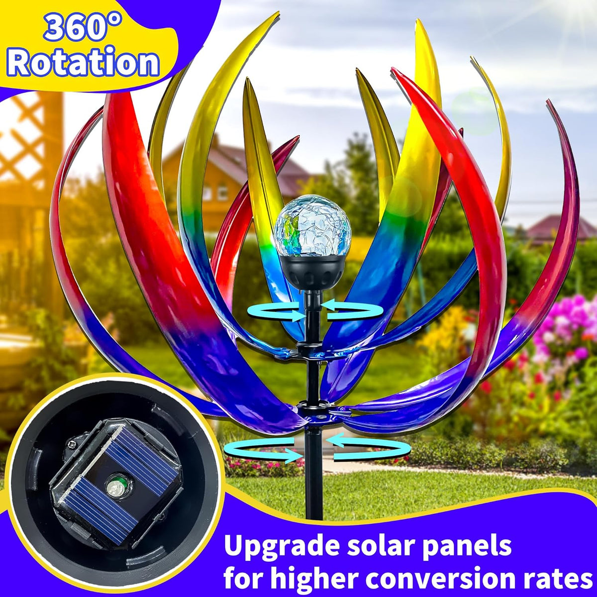 Wind Spinners Outdoor for Yard and Garden - Wind Sculptures & Spinners,70 Inch Wind Spinner with