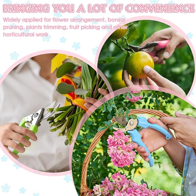 Jutom 8 Pcs Garden Shears Pruning Scissors Clippers Sharp Hand Pruners for Gardening Tools Cutting
