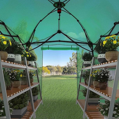 8.5 x 7 FT Walk-in Greenhouse, Portable Pop-up Green House 3 Adjustable Hights Heavy Duty Plant