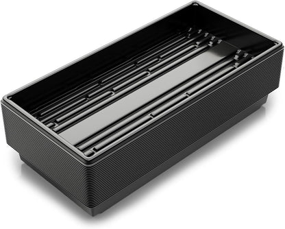 10x20 Inch Black Plastic 25 Pack Plant Propagation Tray – Growing Trays for Garden, Planting