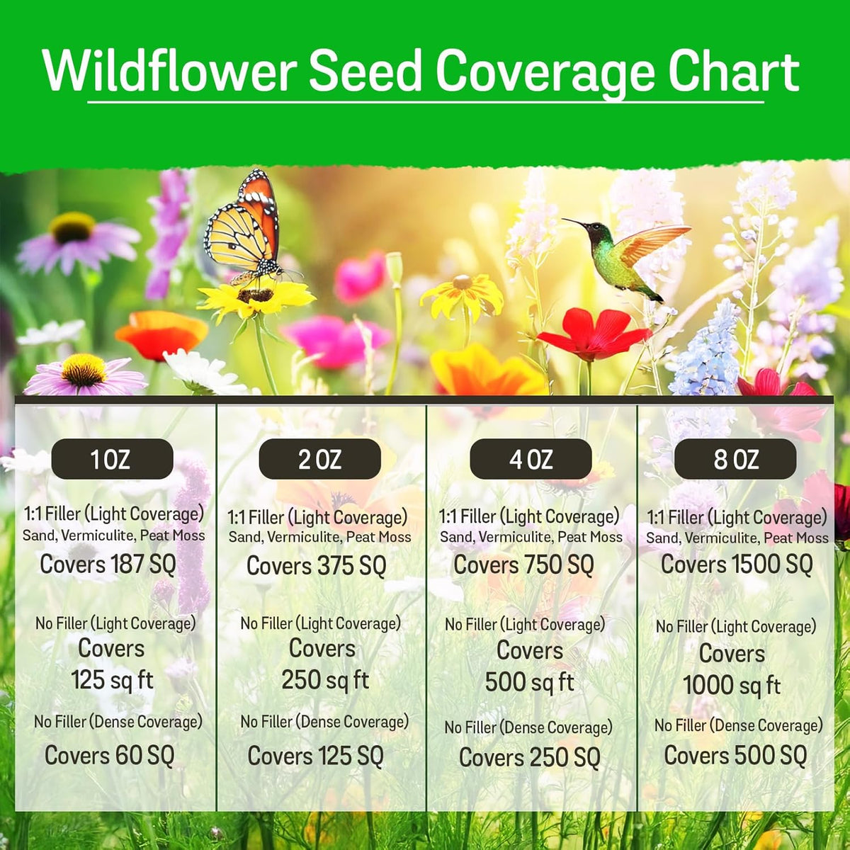 NatureZ Edge Wildflower Seeds Mix – 2 Oz, 85,000 Seeds, 35 Variety Perennial & Annual Flower Seeds