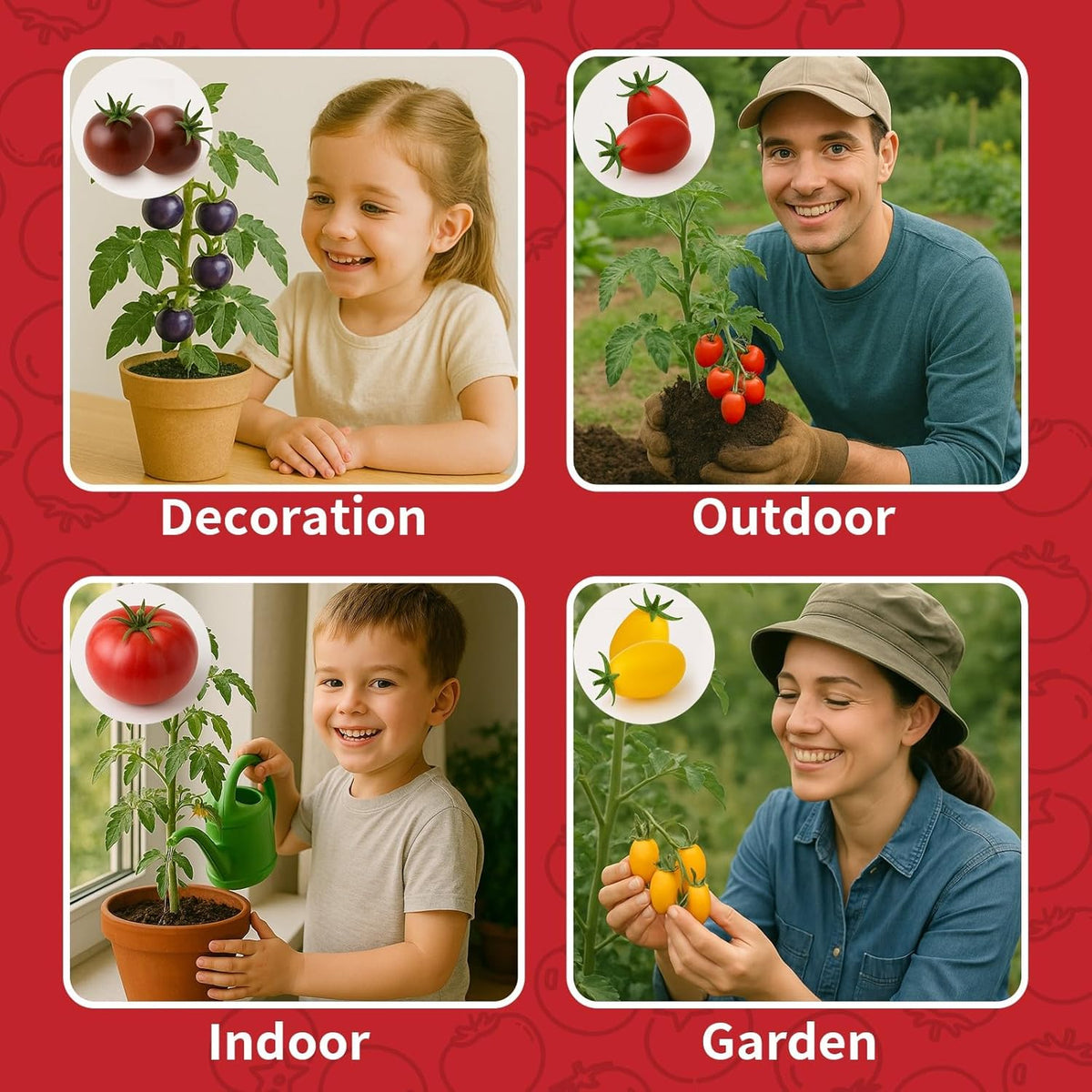 5 Pack Tomato Seeds for Planting - 100+ Heirloom Tomato & Tomatillo Seeds Variety Pack to Grow in