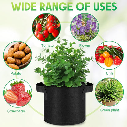 Nuanchu 50 Packs Grow Bags Small Aeration Fabric Pots Nonwoven Garden Bags Grow Pots Planter with