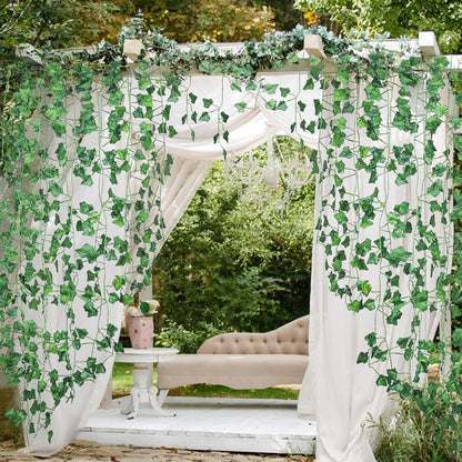 60 Pack 420 Feet Vines,Ivy,Ivy Garland,Fake Ivy,Fake Leaves,Ivy Vines,Artificial Vines,Green