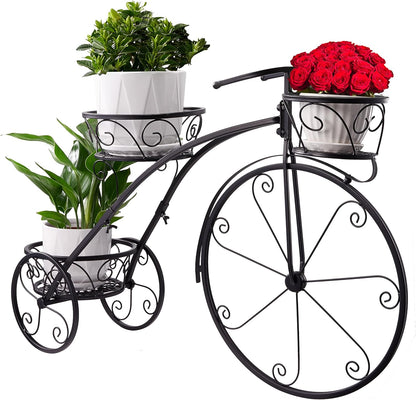 Sorbus Tricycle Plant Stand - Flower Pot Cart Holder - Ideal for Home, Garden, Patio - Great Gift