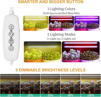 Grow Lights for Indoor Plants Full Spectrum, Grow Light Strips with Auto Timer 3/6/12 H, Plant