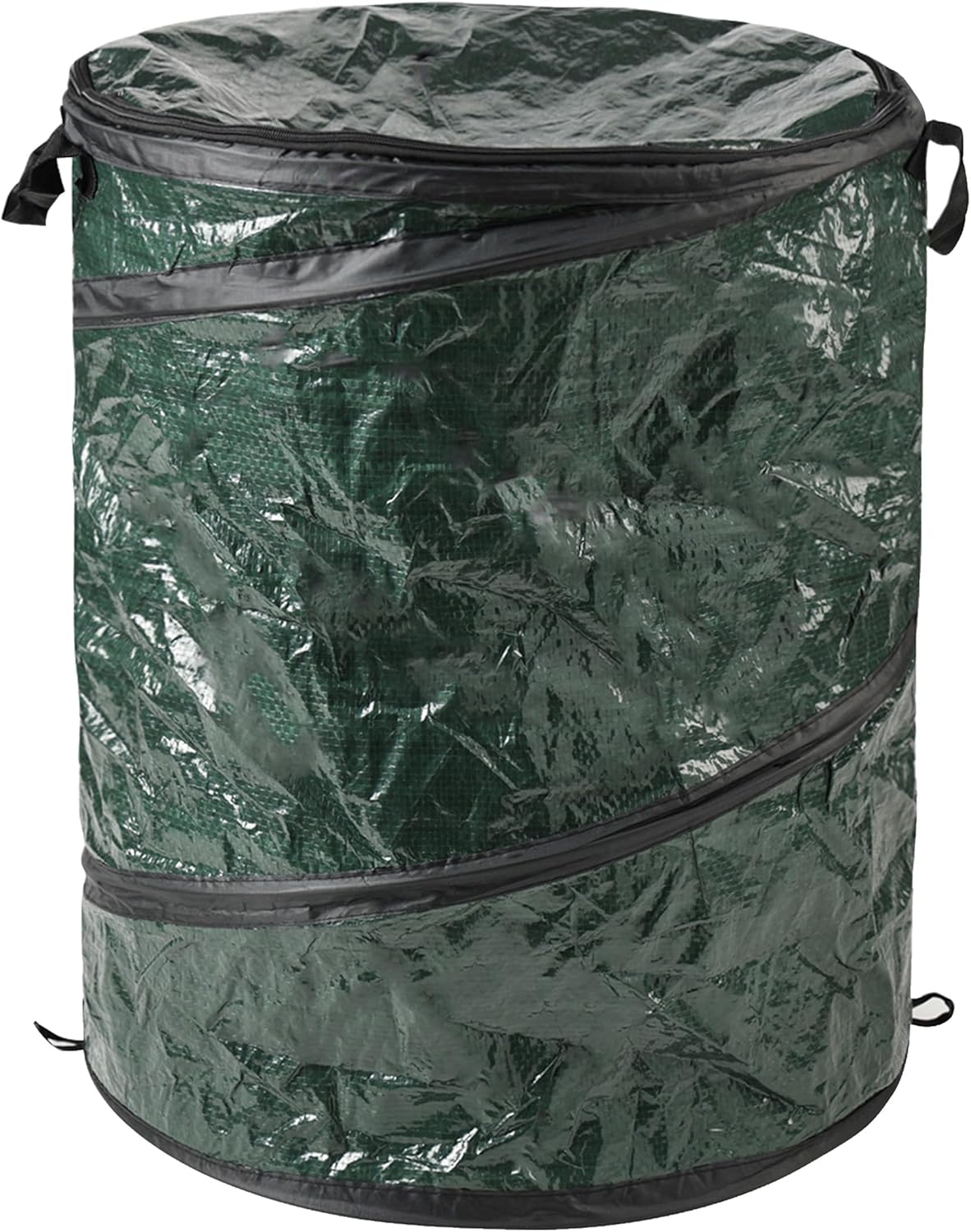 Wakeman Collapsible Trash Can - Pop Up 44-Gallon Outdoor Portable Garbage Bag Holder with Zippered