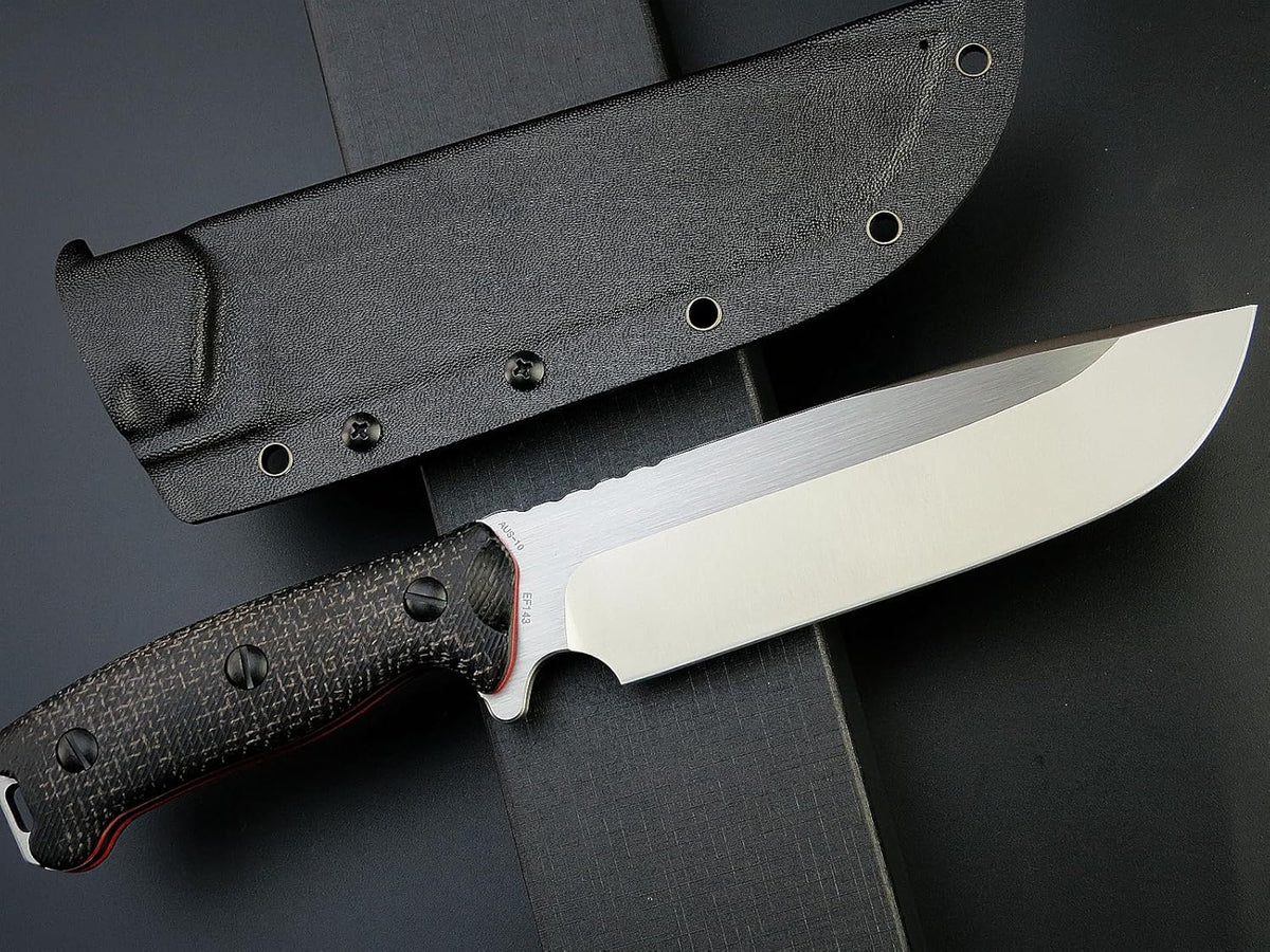 Eafengrow EF143 Fixed Blade Knife AUS-10 Steel Blade Micarta Handle Full Tang EDC Tool Straight