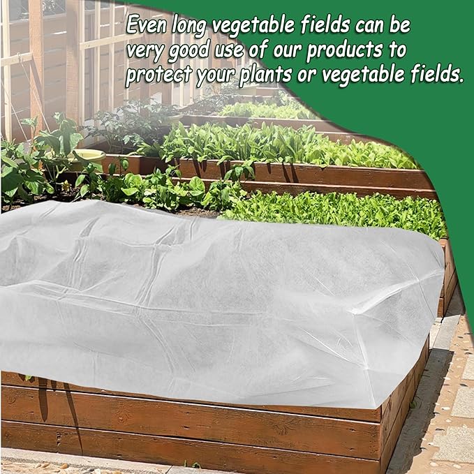 Rectangular Plant Cover Frost Big Size for 4×3×1FT Non Woven Fabric Garden Bed Cover with Zip