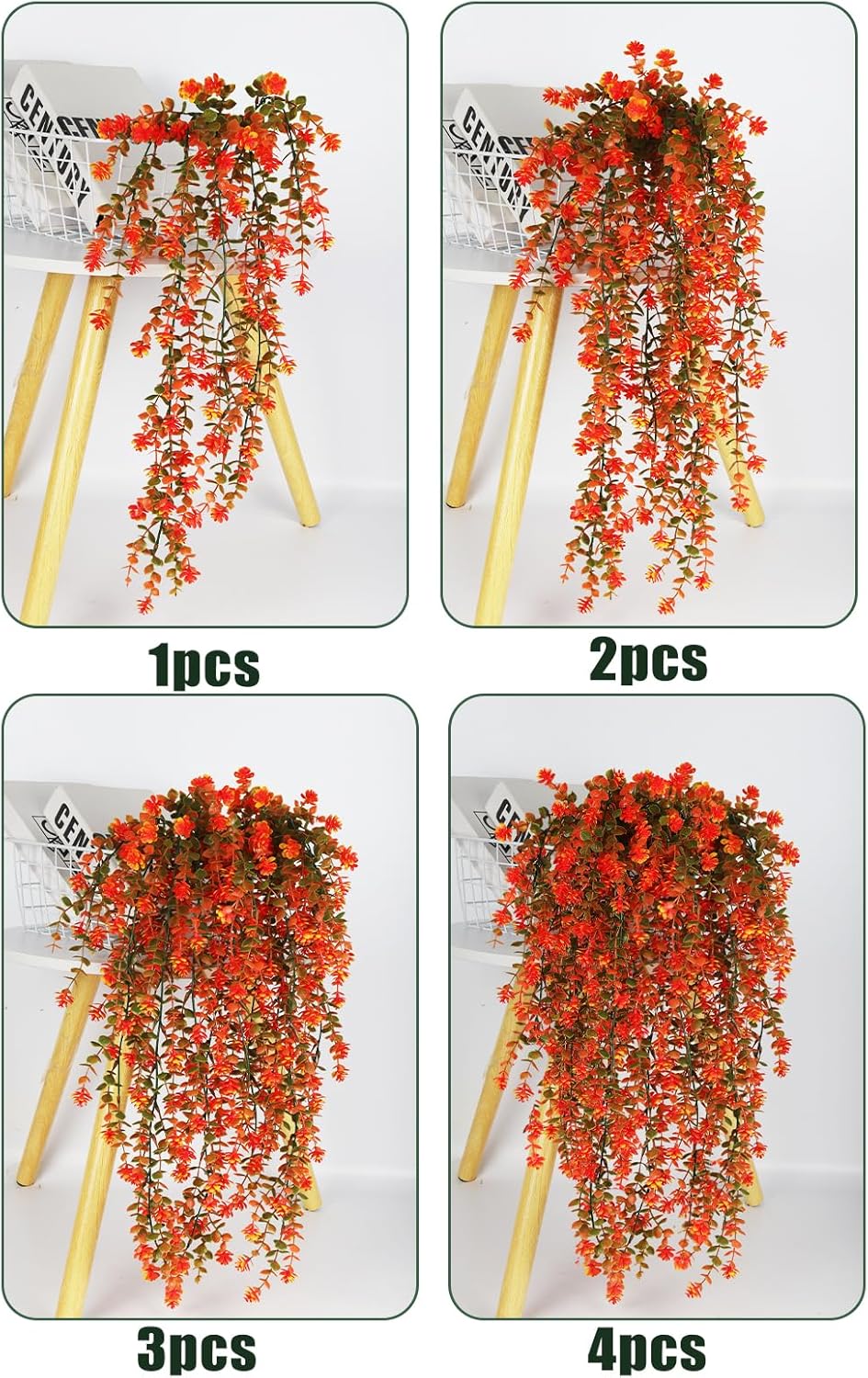 SJL Artificial Fake Fall Hanging Flowers Fake Plant Artificial Hanging Plants Flower Fall