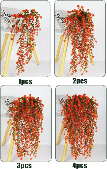 SJL Artificial Fake Fall Hanging Flowers Fake Plant Artificial Hanging Plants Flower Fall