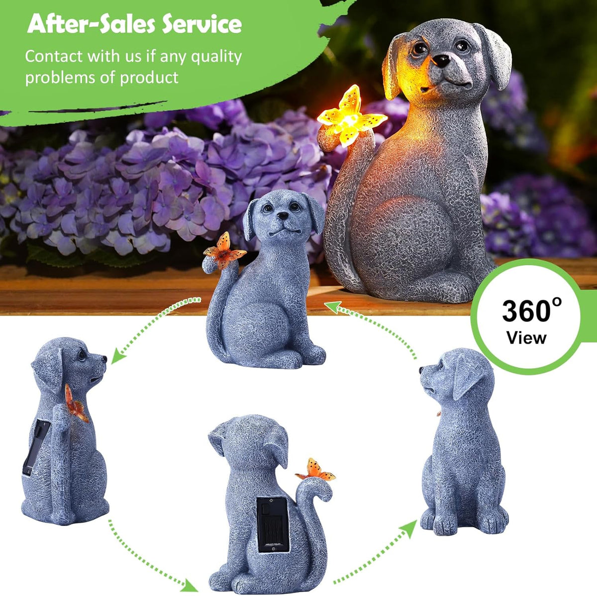 Nacome Dog Outdoor Statues for Garden: Outside Decor with Butterfly Clearance for Yard Art Lawn