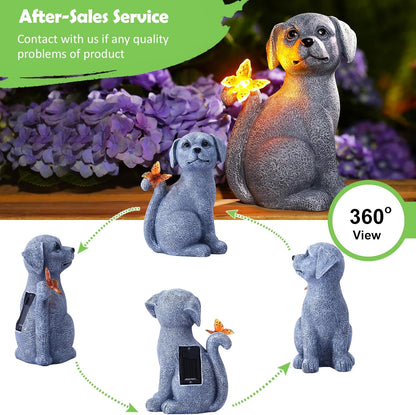Nacome Dog Outdoor Statues for Garden: Outside Decor with Butterfly Clearance for Yard Art Lawn