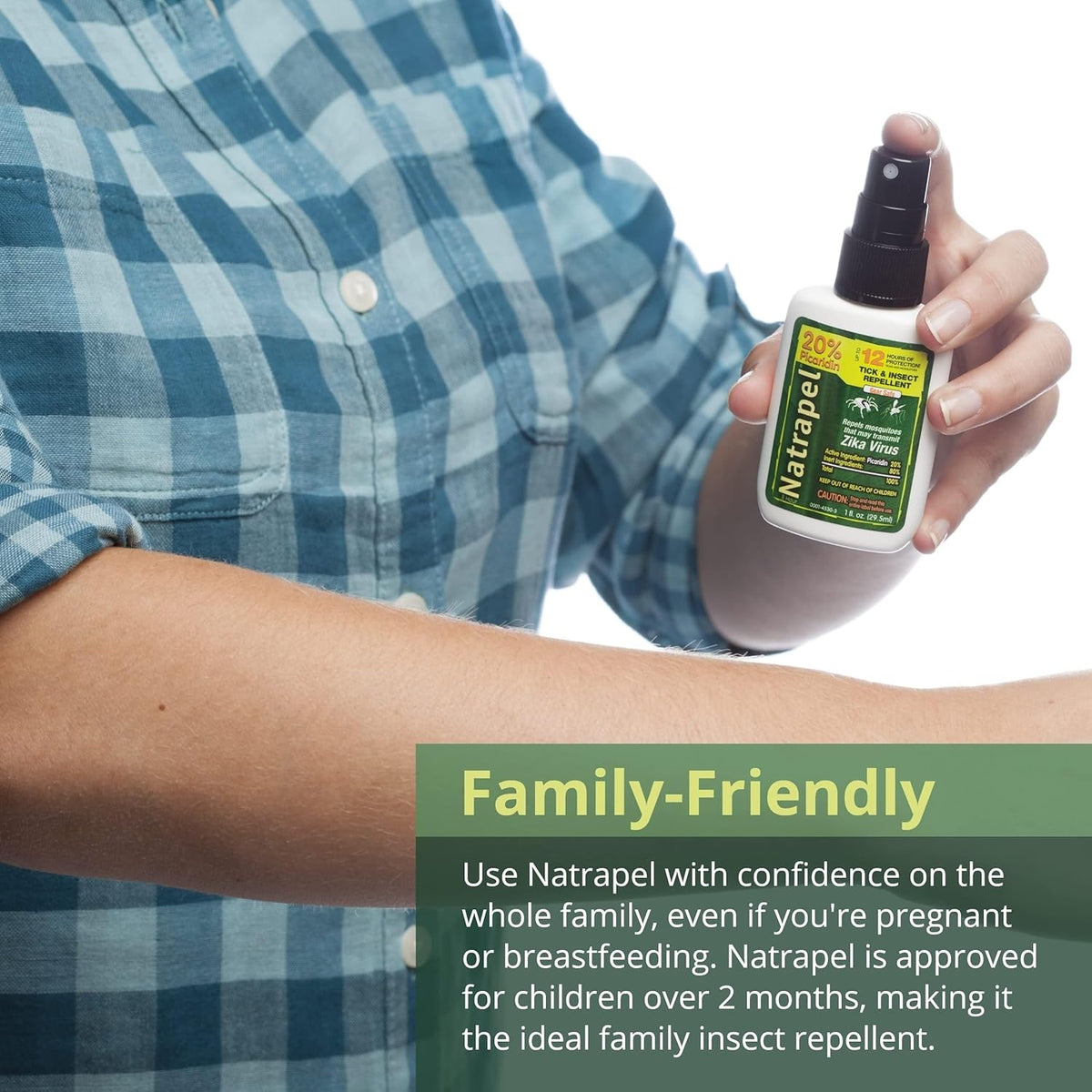 Natrapel Tick & Insect Repellent - Bug Spray with 20% Picaridin - Family Protection Against