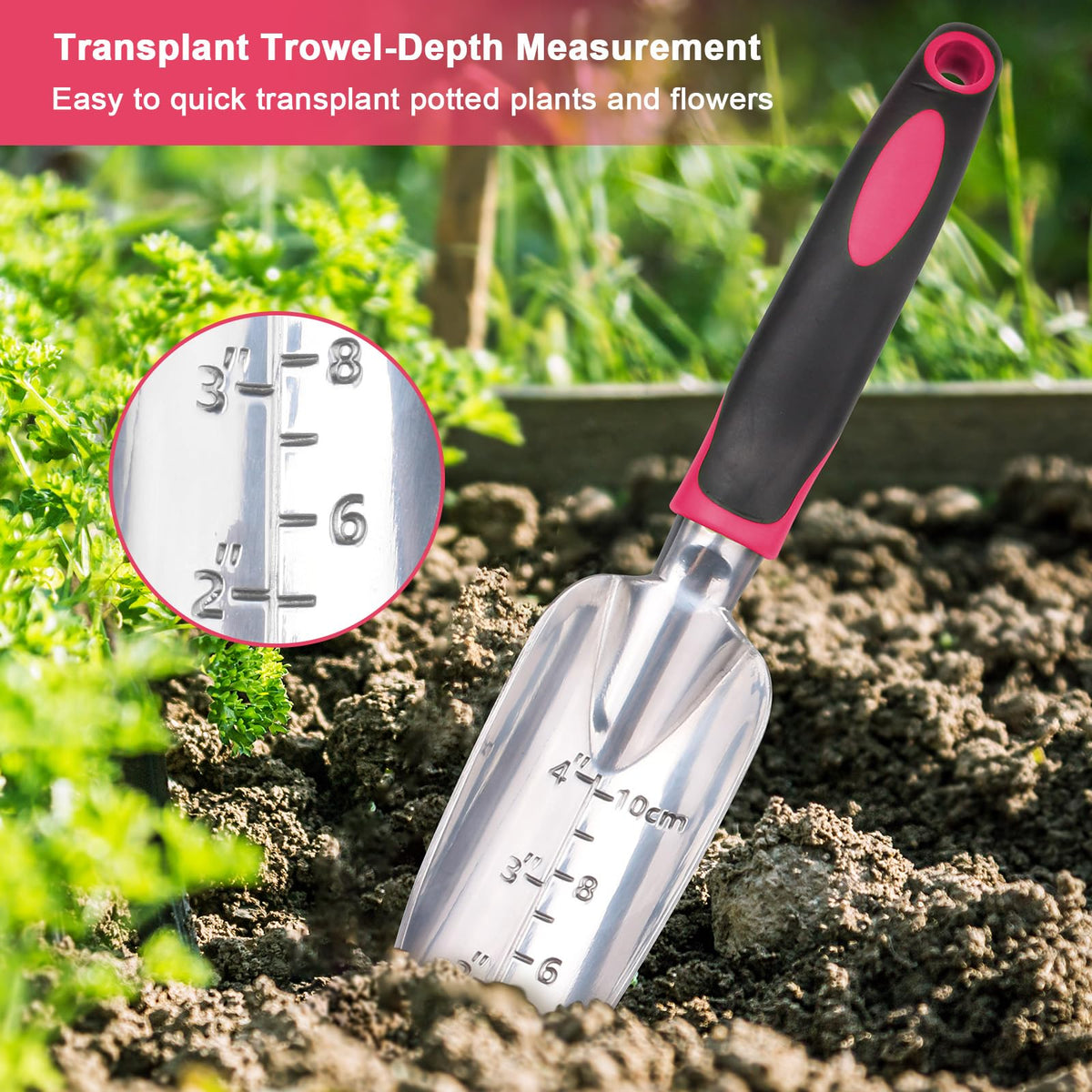 Garden Tools Set, 3 Pack Heavy Duty Gardening Tools Set Include Garden Shovel, Transplant Trowel