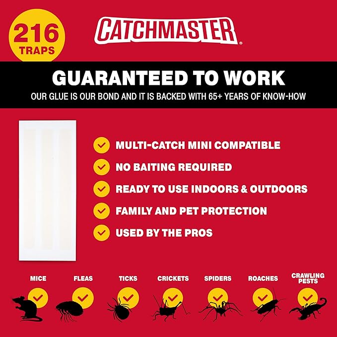 Catchmaster Pro Series Multi-Catch Mini Mouse Trap 216-Pack Mini Refills, Replaceable Glue Boards