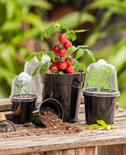homenote Nursery Pots for Plants,3/4/5 Inch Plant Pot for Planting with Humidity Domes Plastic