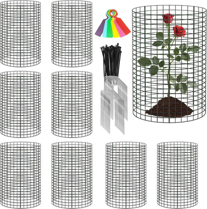 8 Pack 24'' x 12'' Large Wire Plant Protector from Animals, Metal Plant Wire Cage Chicken Wire