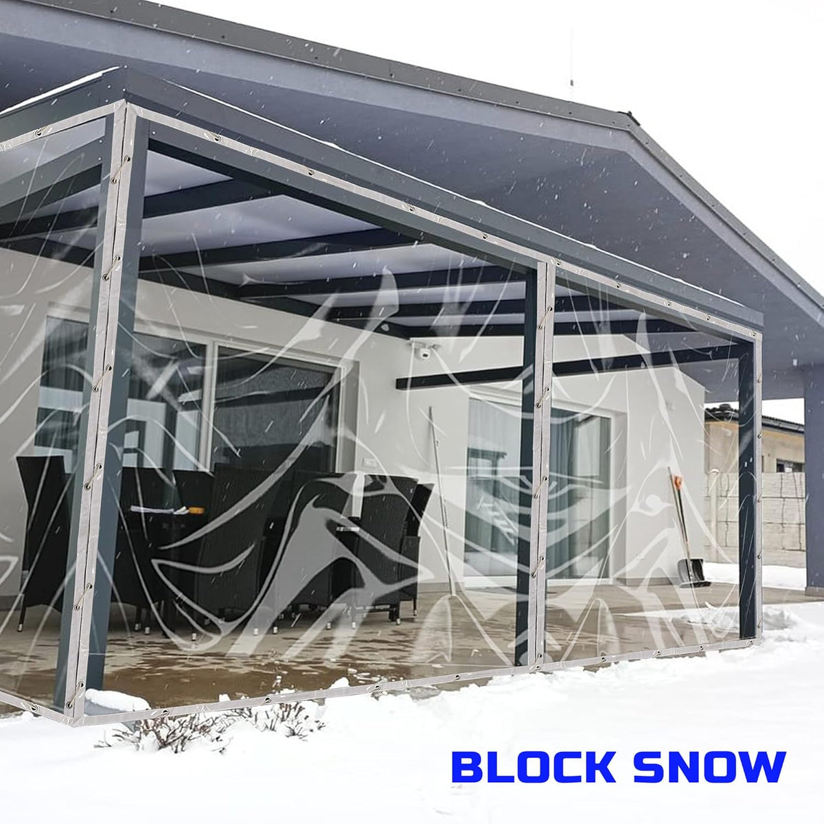 Clear Tarp 3 x 3FT, 20 Mil Clear Vinyl Tarp, Small Cover Plastic Sheeting with Grommets