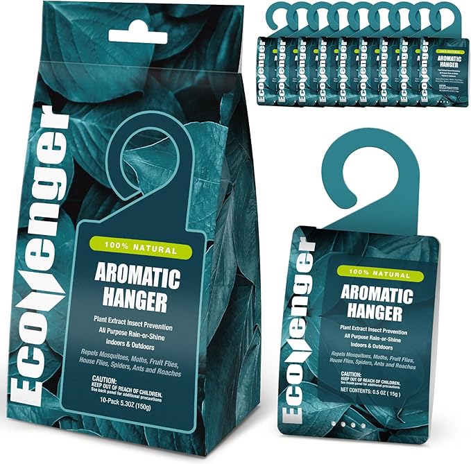 EcoVenger Pest Control Aroma Hanger 10-Pack Natural Peppermint/Cedar/Lemongrass Insect Repellent
